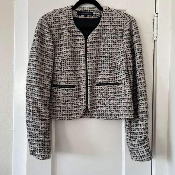 French Connection White & Black Tweed Jacket - Picture 1 of 4